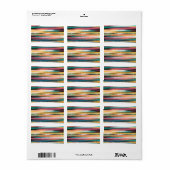 Moderne kleurige penseelstreken Stripes olieverf Etiket (Full Sheet)