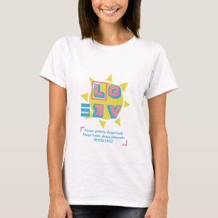 Moderne Kleurrijk LIEFDE FAALT NOOIT 1 Kor 13 T-shirt