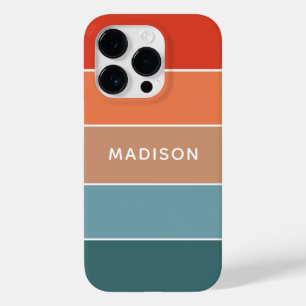 Moderne Kleurrijke Aarde Kleurblok Gepersonaliseer Case-Mate iPhone 14 Pro Hoesje