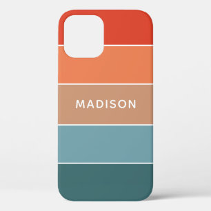 Moderne Kleurrijke Aardkleur Blokkeren Gepersonali iPhone 12 Pro Hoesje