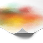 Moderne, kleurrijke Abstracte Art Red Yellow Blue Poster (Hoek)