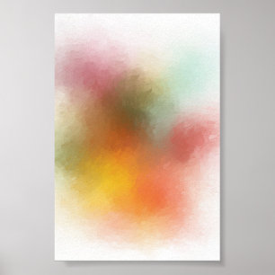 Moderne, kleurrijke Abstracte Art Red Yellow Blue Poster