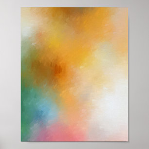 Moderne, kleurrijke Abstracte Art Red Yellow Blue Poster