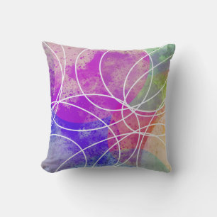 moderne kleurrijke abstracte artistieke waterverf kussen