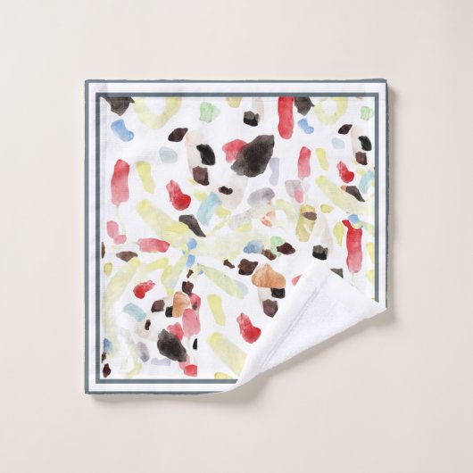 Moderne kleurrijke Abstracte badhanddoek set Bad Handdoek (Wasdoekje)