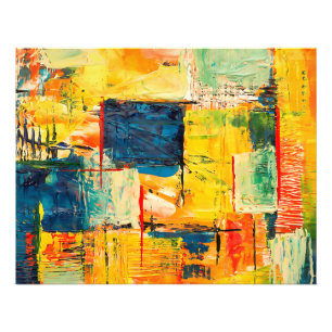 Moderne Kleurrijke Abstracte Expressie Foto Afdruk