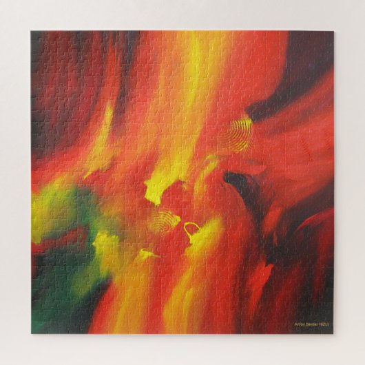 Moderne kleurrijke Abstracte expressionistische sc Legpuzzel (Verticaal)