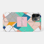 Moderne, kleurrijke Abstracte gouden geometrische  Case-Mate iPhone Case (Achterkant (horizontaal))