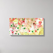 Moderne, kleurrijke Abstracte kunst Roze rood-Geel Canvas Afdruk (Voorkant)