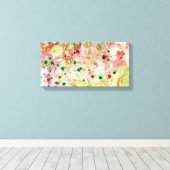 Moderne, kleurrijke Abstracte kunst Roze rood-Geel Canvas Afdruk (Insitu (Houten vloer))