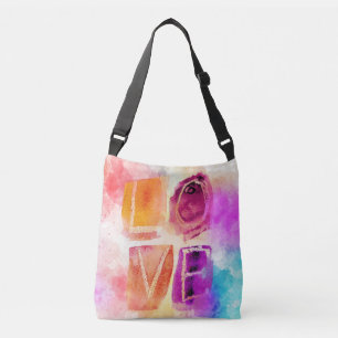 Moderne, kleurrijke Abstracte liefde voor Waterver Crossbody Tas
