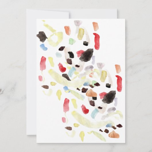 Moderne Kleurrijke Abstracte Platte Uitnodiging (Voorkant)