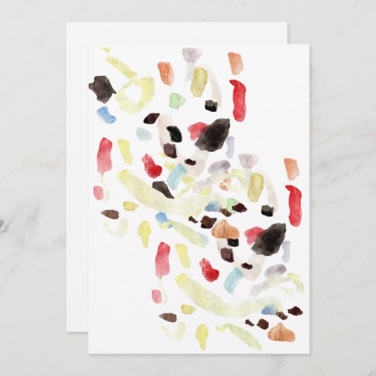 Moderne Kleurrijke Abstracte Platte Uitnodiging (Voorkant / Achterkant)