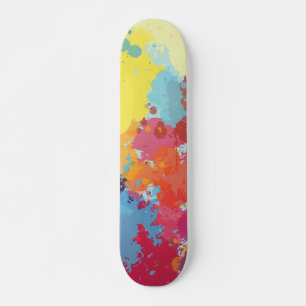 Moderne Kleurrijke Abstracte Verfspatspattern Skateboard