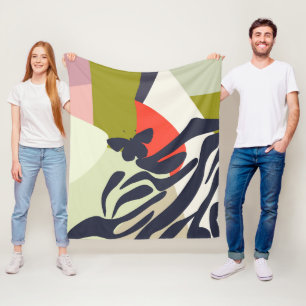 Moderne, kleurrijke, Abstracte vlinderstaart Fleece Deken