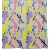 Moderne Kleurrijke Abstracte Vormen Douchegordijn (Voorkant)