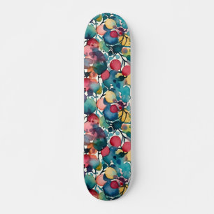 Moderne Kleurrijke Abstracte Waterverf Patroon Skateboard