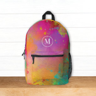 Moderne Kleurrijke Artist Paint Waterverf Monomgra Bedrukte Rugzak