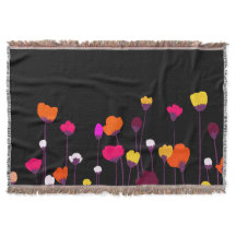 Moderne Kleurrijke Bloem Kunst Werpdeken