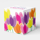 Moderne Kleurrijke Bloemen Bedankdoosjes (Achterkant)