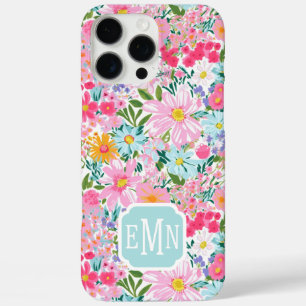 Moderne Kleurrijke Bloementuin Monogram iPhone 16 Pro Max Hoesje