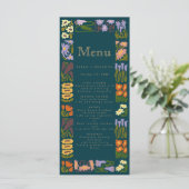 Moderne kleurrijke Boho chique bruiloft menu (Staand voorkant)