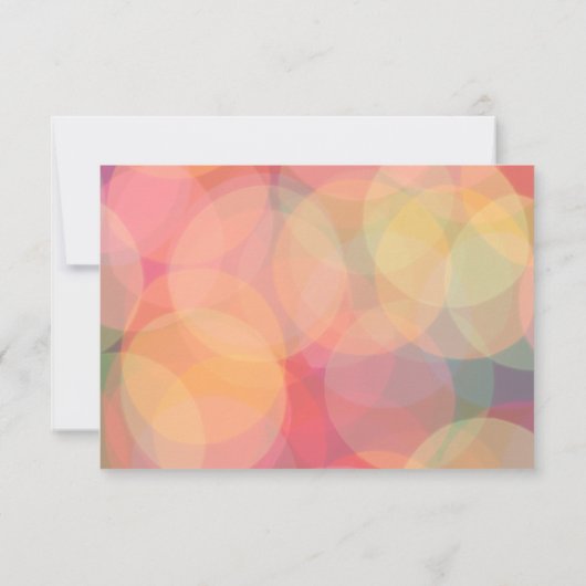 Moderne Kleurrijke Bokeh Lights Perzik Bruiloft RSVP Kaartje (Achterkant)