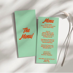 Moderne Kleurrijke Bold Funky Retro Groovy Bruilof Menu