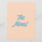 Moderne Kleurrijke Bold Minimal Retro Funky Weddin Menu (Achterkant)