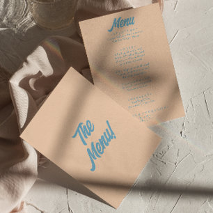 Moderne Kleurrijke Bold Minimal Retro Funky Weddin Menu