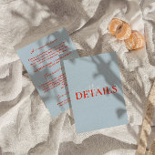 Moderne kleurrijke Bold Retro Funky Wedding Detail Informatiekaartje