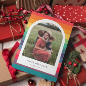 Moderne Kleurrijke Boog Gelukkig Vakantieseizoen F Feestdagenkaart