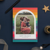 Moderne Kleurrijke Boog Gelukkig Vakantieseizoen F Feestdagenkaart