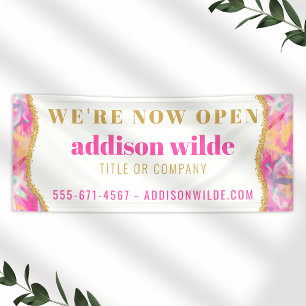 Moderne kleurrijke borstels Gold Business Banner