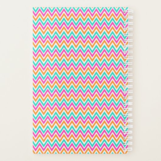 Moderne kleurrijke Chevron Dot Hustle 2019 Planner (Achterkant)