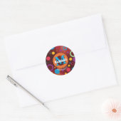 Moderne kleurrijke cirkels Monogram Gepersonalisee Ronde Sticker (Envelop)