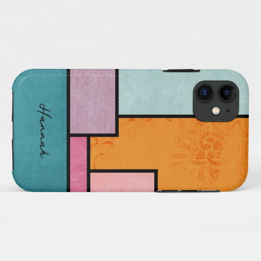 Moderne kleurrijke collage stijl Case-Mate iPhone case (Achterkant (horizontaal))