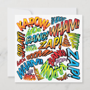 Moderne Kleurrijke Comic Book Typografie Kaart