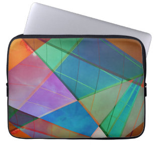 Moderne, kleurrijke driehoeken, trapezoïde vormkun laptop sleeve