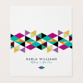 Moderne kleurrijke driehoekssamenstelling visitekaartjes (Buitenkant ongevouwen)