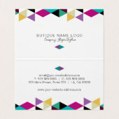 Moderne kleurrijke driehoekssamenstelling visitekaartjes (Binnenkant ongevouwen)