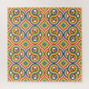 Moderne Kleurrijke Eenvoudige Batik Motieven Legpuzzel