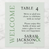 Moderne kleurrijke eenvoudige lettertypetabelnumme wijn etiket (Enkel label)