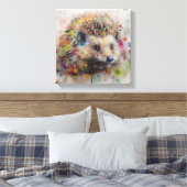 Moderne kleurrijke egel kunst canvas afdruk (Insitu (Slaapkamer))