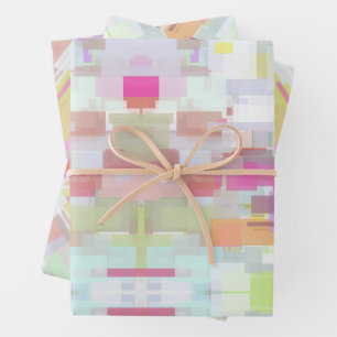 Moderne kleurrijke en heldere Abstracte geometrisc Inpakpapier Vel