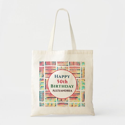 Moderne kleurrijke Fabulous 40th Birthday Tote Bag (Voorkant)