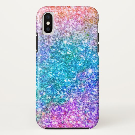 Moderne kleurrijke faux Glitter Texture Case-Mate iPhone Case (Achterkant)