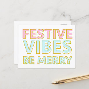 Moderne kleurrijke feestelijke vibes zijn vrolijk  feestdagenkaart