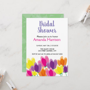 Moderne kleurrijke florale bridal Shower-uitnodigi