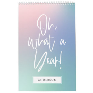 Moderne kleurrijke foto-kalender voor pastelregenb kalender